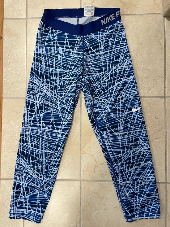 Nike Pants - Nike Pro Blue and White Printed Compression Leggings